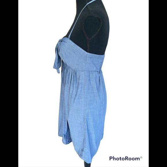 J Crew tie front 100% cotton sundress with removable neckline strap , size S - Picture 4 of 5